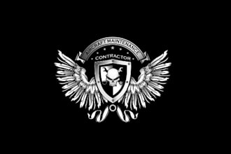 make aircraft maintenance contractor logo for mechanics