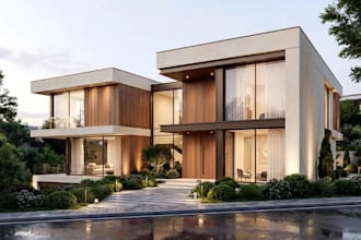 remodel your house exterior, subterranean garage, manicured garden bed render