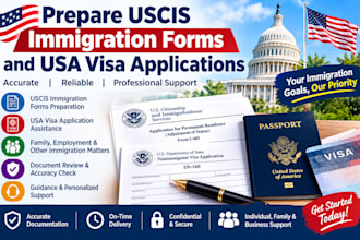 prepare uscis immigration forms and USA visa application