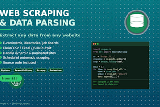 do web scraping, data extraction and parsing from any website