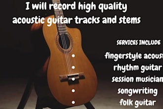record high quality acoustic guitar tracks and stems for  your song