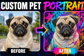 create a custom artistic portrait of your pet