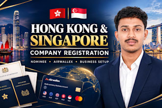 register company in hong kong, singapore with nominee and airwallex