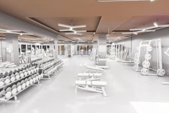 design commercial gym fitness center floor plan 3d interior gym exterior 3d
