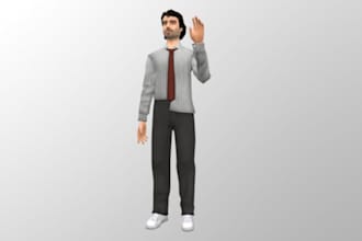 model psx character for games and animation in retro style, vtuber psx y2k model