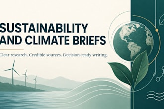 research and write a clear sustainability or climate brief