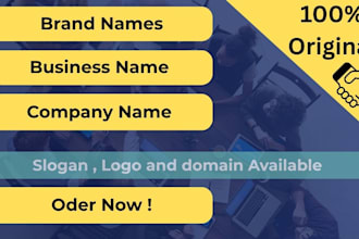 create unique business name ideas, brand names and slogans