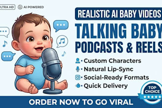 create realistic ai baby podcast videos, talking baby reels, and viral shorts