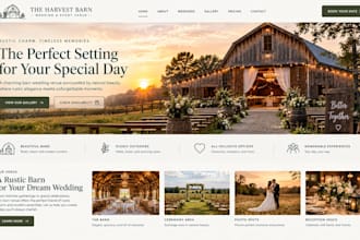 design squarespace wedding venue website barn wedding rustic ceremony venue site