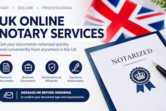 provide professional UK online notary and document notarization