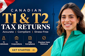 prepare canadian t1 and t2 tax returns with cra compliance support