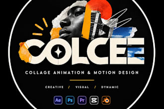 create 2d collage design logo