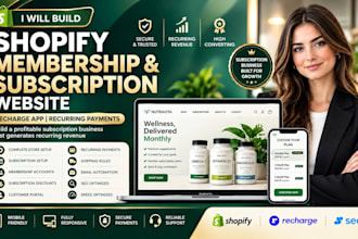 build shopify membership subscription website recharge app recurring payments