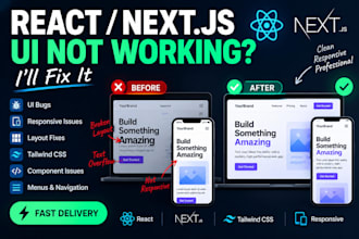 fix react nextjs UI bugs and responsive issues
