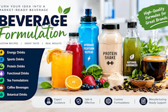 do beverage formulation, energy drinks protein sports tea coffee botanical drink