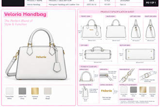 create a factory ready luxury handbag tech pack for premium brands
