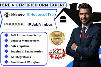do roofing crm jobnimbus housecall pro procore kickserv social media automation