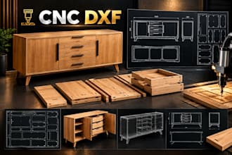 create cnc ready dxf files for woodworking furniture and cabinets