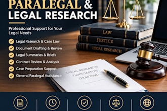 provide professional paralegal and legal research services