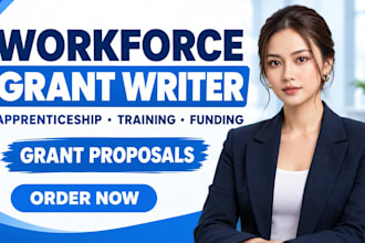 write workfroce development apprenticeship and employee trainings grant proposal