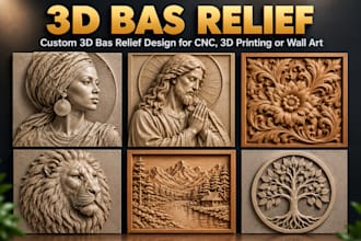 do 3d bass relief 3d coin model custom relief sculpture portrait design 3d print