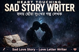 write sad love story, breakup story, love letter in bengali english