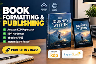 do book formatting and publishing for kdp and ingramspark with error fixes