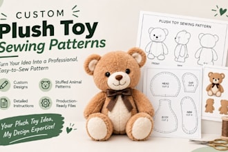 create a custom plush toy sewing pattern for your plushie or stuffed animal