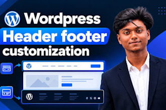 design or fix custom wordpress header footer and mega menu