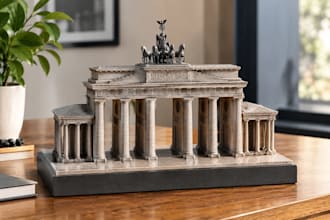 design a custom architectural souvenir and detailed 3d printable model