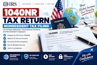 prepare and file form 1040nr for US nonresident tax returns