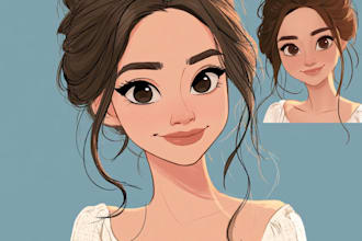 portrait into a disney style cartoon