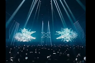 do led screen dj vj loop concert stage design and stage show motion graphics