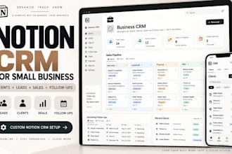 build notion crm for small businesses, client management and sales pipeline
