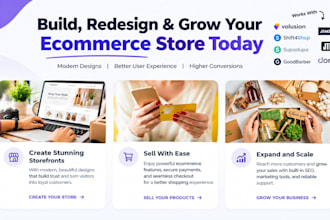 build or redesign volusion, shift4shop, jimdo, jtl, supadupa and dorik stores