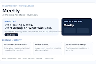 write saas landing page copy for ai and b2b startups