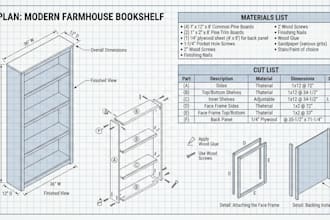 draw detailed DIY woodworking plans, furniture plans with material and cutlist