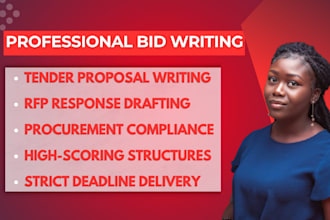be your professional bid writer for tender proposals and rfp compliance