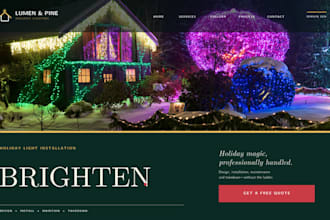 design wix christmas light installation website holiday light installer website