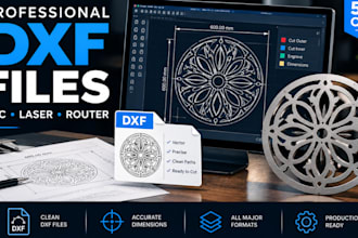 create dxf vector files for cnc laser cutting and router