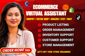 be your personal virtual assistant for shopify store and tiktokshop marketing