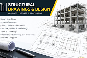 create structural engineering drawing, foundation and framing plans in autocad