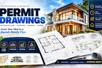 create permit ready architectural plans, floor plans and city permit drawings