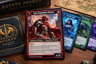 custom tcg cards design, trading card template, card game design, card box