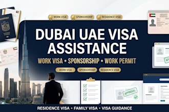 assist with dubai uae sponsorship visa, work permit and residence visa