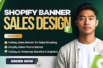 design shopify holiday sales page, storefront sales graphics and promo banners