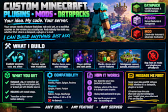 code custom minecraft mods, plugins and datapacks in java