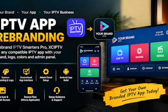 rebrand iptv smarter pro, xciptv with your full brand details and admin panel