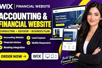 design wix accounting consultant website financial advisor website business plan