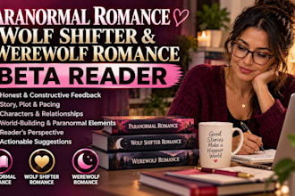 beta read your paranormal romance, wolf shifter and werewolf romance beta reader